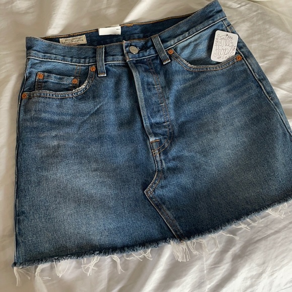 Free People Denim - NWT Levi’s Deconstructed Denim Skirt from Free People